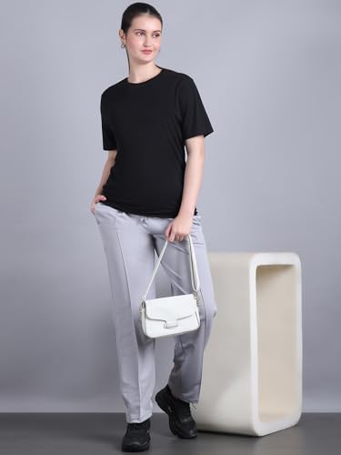 Image of Mack Jonney Solid| Relaxed Fit | Cotton Trackpant for Women-M27