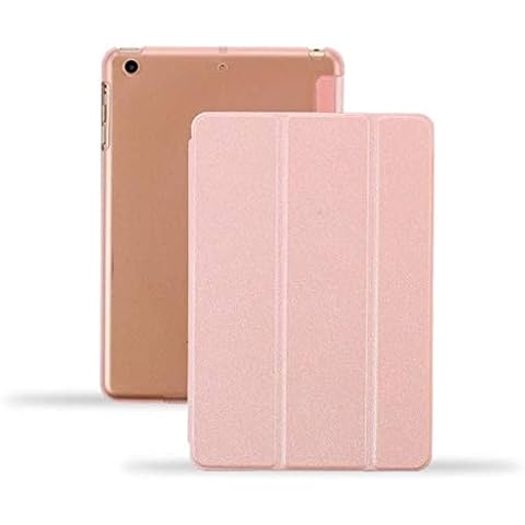 Applicable for iPad5/6 Protective Cover, air2 silk pattern Siamese intelligent Sleep Mini3/4 Ultra-Thin Leather Case - Pink Cover