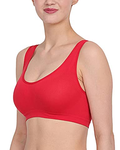 ok interprices Girls/Women's Cotton Stretchable Non-Padded and Wire Free Air Sports Bra (Free Size) Baby red-picture-20