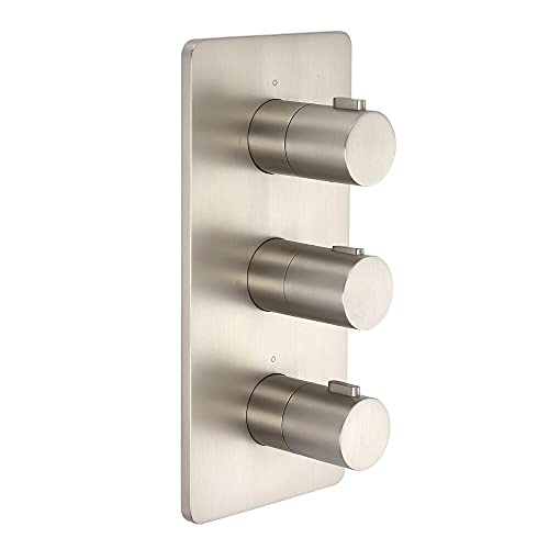 Milano Hunston 3 Outlet Triple Diverter Thermostatic Mixer Shower Valve - Brushed Nickel