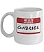 NA Tasse de café de nouveauté d'étiquette de nom de Grabriel Acrylique Blanc 11 oz Bonjour Mon nom est Autocollant
