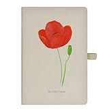 Mr. & Mrs. Panda DIN A5 Baumwoll Notizbuch Mohnblume - Geschenk, Notizblock, Motivation, Blumen Deko, Religion, Selbstliebe, Eintragebuch, Schreibheft, Sommer Deko, Notizheft, Frühlings Deko, Garten