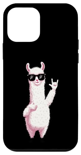 Cool Llama Rock �n���h�T�C�� �T���O���X �A�j�}���O���t�B�b�N �X�}�z�P�[�X iPhone 12 mini �p