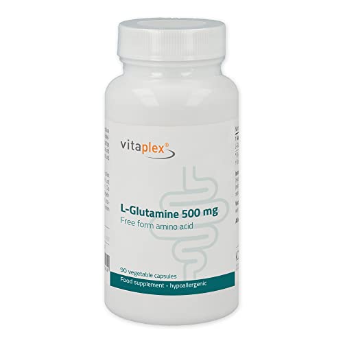 Vitaplex | L-Glutamin in Kapseln | Hochwertige und 100% natürliche Inhaltsstoffe | Glutenfrei, gentechnikfrei und hypoallergen | 90 vegane Kapseln Cover