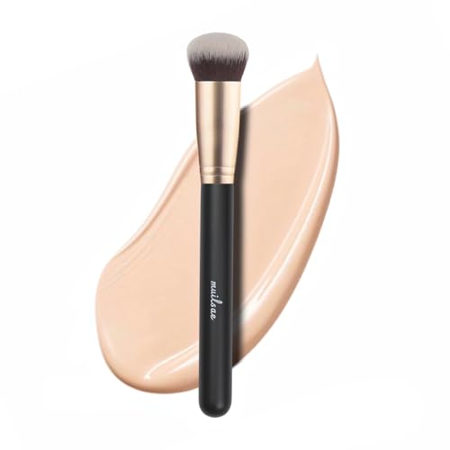 muilsae Professional Angled Foundation Brush - Premium Synthetic Dense Bristles for Liquid Cream & Powder - Seamless Blending Kabuki Makeup Brush for Flawless Finish & Smooth Base