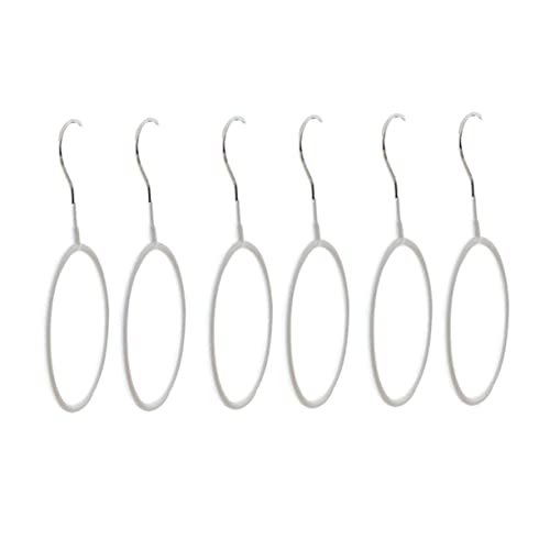 LABRIMP 5pezzi Appendiabiti Anelli Multiuso in Acciaio Resistente Per Sciarpe Cinture e Cravatte Resistente Graffi e Corrosione Organizzatore Armadio Bianco