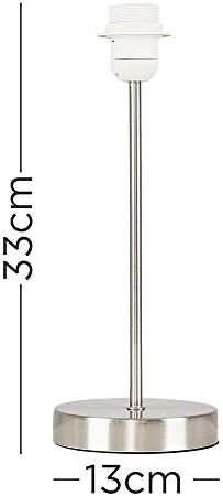Modern Standard Table Lamp Base in a Brushed Chrome Metal Finish