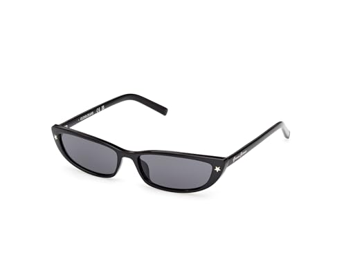 GUESS Women's Injected Sunglasses Polarized Square, Shiny Black, 57mm