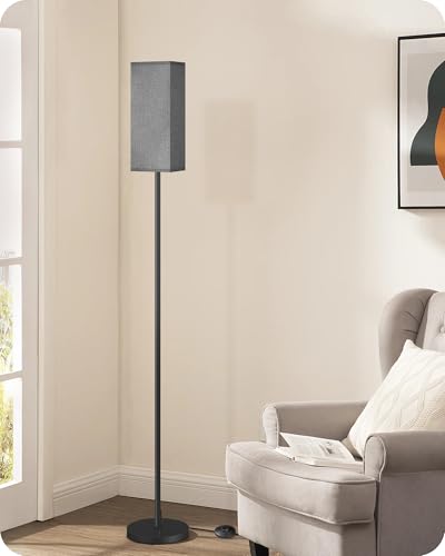 Image of Floor Lamp, Pole Lamp with Foot Switch, Modern Standing Lamp Lampshade, Minimalist Freestanding Lamp (Bulb Not Included), for Living Room, Bedroom Office ETL Listed, Black and Gray H07LD05