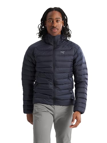 Arc'teryx Cerium Hoody, Men's Down Jacket | Packable, Insulated Men’s Winter Jacket with Hood | Black Sapphire, X-Large