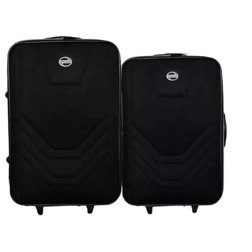 KIT CONJUNTO JOGO 2 MALAS VIAGEM VILLAGE - MÉDIA E GRANDE Cor:Preto