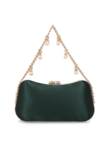 Image of TOOBA Handicraft Clutch Purse For Women with Sleek Design Embroidered Leaf Clutch| Trendy Stylish Bridal, Party, Wedding Sling Bag