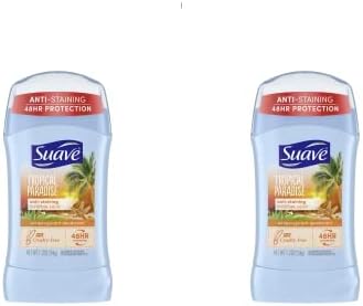 Suave Deodorant 48 Hour Tropical Paradise Invisible Solid 1.2 Ounce (Pack of 2)