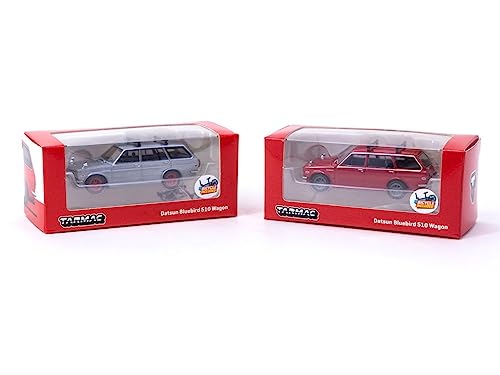 Red Datsun Bluebird 510 Wagon - Tarmac Works 1/64 miniatura 4