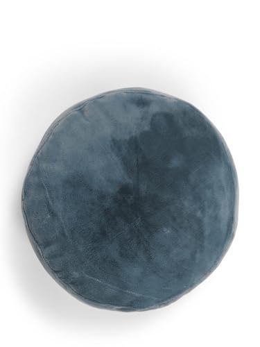 ESSENZA Dekokissen Mads Furry Denim, Ø 45 cm - 100% Polyester - Uni