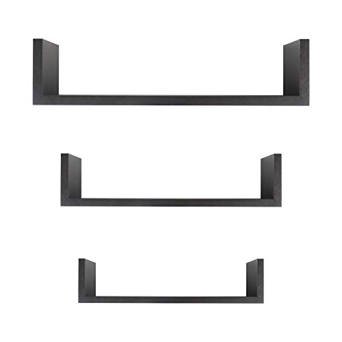 Floating Shelves, Bathroom Or Living Room Wall Decor, Walnut (3-Shelf Pack) #TOP23