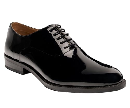Chaussures Oxford noires vernies confortables contre les douleurs de bal