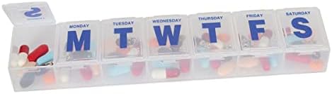 EZY DOSE Weekly (7-Day) Pill Organizer, Vitamin Case and Medicine Box, Clear Lids, 2X-Large