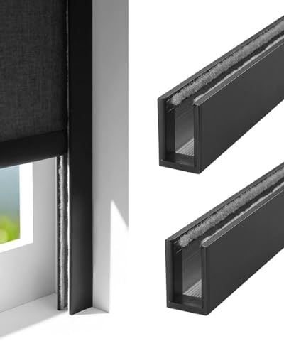 U Channel Light Blockers for Blinds - Aluminum Alloy Light Blocking Strips 190.5cm - Ideal for Office Window Blackout Shades, Enhance Privacy & Energy Efficiency