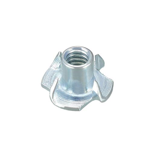 uxcell 20Pcs 1/4"-20 4 Pronged Tee Nut T-Nut for Rock Climbing Holds Wood Cabinetry