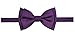 Retreez Solid Matte Color Woven Microfiber Pre-tied Boy's Bow Tie - Dark Purple - 4 - 7 years