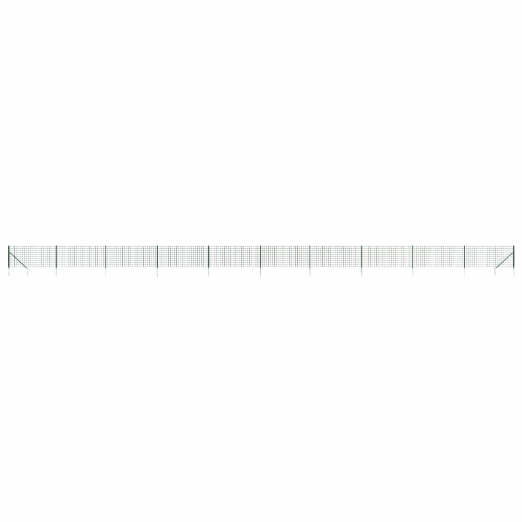 Homgoday Cerca de Alambre con Pinchos de Anclaje Verde 0,8x25 m, Valla de Malla, Tensión Cerca Alambrada, Malla Metálica para Plantas y Animales, múltiples usos Tipo 3 Paneles de Vallas Bricolaje