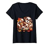 donna shih tzu dog mom graphic for fall women cute autumn sleep maglietta con collo a v