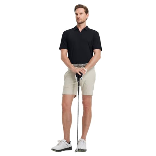 M MAELREG V Neck Polo Shirts for Men Performance Casual Moisture Wicking Mens Golf Polo Shirts Short Sleeve with Collar4