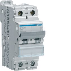 disjoncteur hager - 2 pôles - 32a - 6ka - courbe b - vis / vis