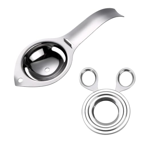 Abridor de Huevos de Acero Inoxidable, Separador de Huevos, Abre Huevos, Abridor Huevos Cocido, Cortador de Huevos para Huevos Crudos y Cocidos, Tijeras para Cascar Huevos Separador de Huevos