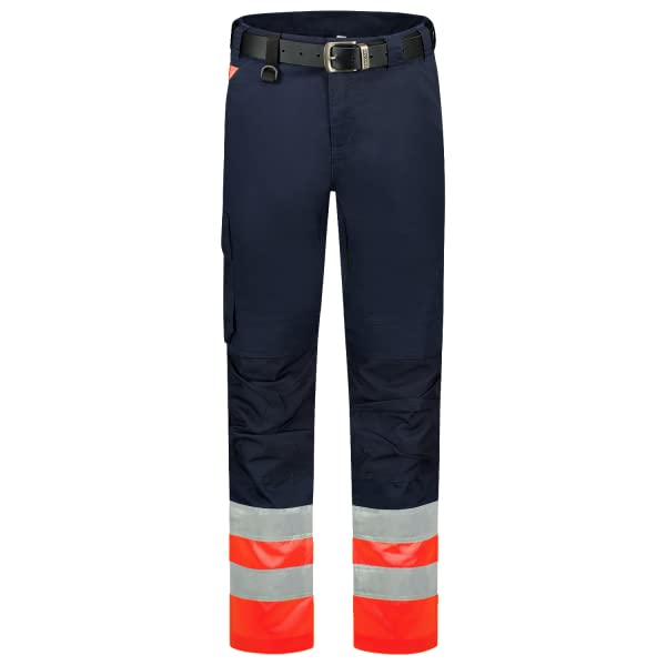 Tricorp 503012 Safety Warnschutz Arbeitshose, 65% Polyester/35% Baumwolle, 100% Nylon (500D) Cordura, 280g/m², Tinte-Fluor Orange, Größe 26