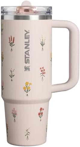STANLEY Quencher ProTour Flip Straw Tumbler | Leakproof Lid, Straw & Handle | Insulated Stainless Steel | Fits Cup Holders | Perfect Mother’s Day Gift | BPA-Free | 30 oz | Rose Quartz Bouquets - View 3