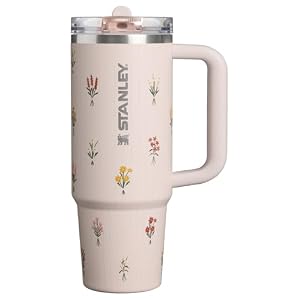 STANLEY Quencher ProTour Flipstraw Tumbler, 30 oz, Rose Quartz Bouquets