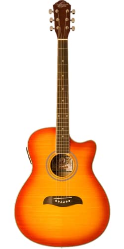 Oscar Schmidt ISOSCOACEFCSB Guitarra Electroacustica Oacef, Cereza Sombreado Cereza Sombreado