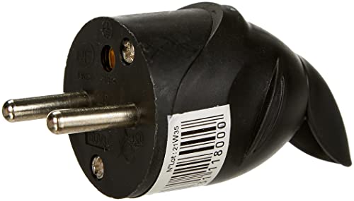 Dio DIO043060 Fiche mâle 2 pôles avec terre sortie latérale Noir