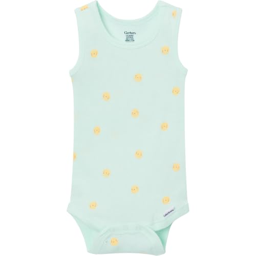 Image of Gerber Baby Girls Multi-Pack Sleeveless Onesies Bodysuit