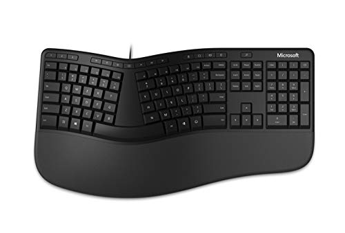 Microsoft Ergonomic Keyboard - Black. Wired, Comfortable, Ergonomic Keyboard with Cushioned Wrist and Palm Support. Split Keyboard. Dedicated Office Key. #1