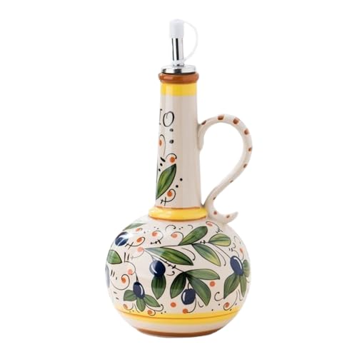 Aceitera de cerámica de 700 ml con elegante mango de acero inoxidable 2