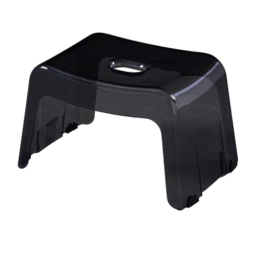 Taburete de Ducha Pequeño Antideslizante, Reposapiés Multiusos Resistente, Moldura de una Sola Pieza, Material Ecológico para Baño, Mesita de Noche y Cambiador de Zapatos(Black,Medium)