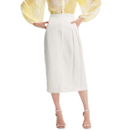 Jupe portefeuille femme jupe midi croisée taille haute en tissu léger