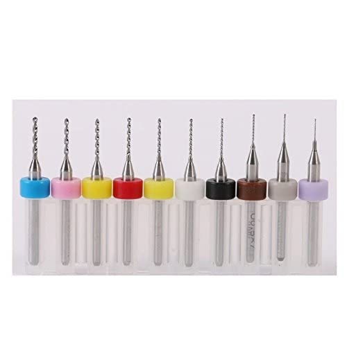 Sainio 10Pcs/Set PCB Print Circuit Board Carbide Micro Drill Bits 0.3mm to 1.2mm