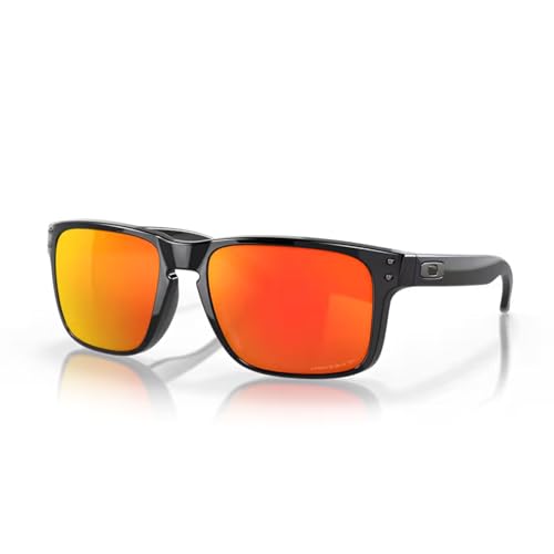 Oakley Holbrook OO9102 9102F1 57MM Polished Black/Prizm Ruby Polarized Square Sunglasses For Men + BUNDLE Accessory Leash Kit + BUNDLE with Designer iWear Eyewear Kit