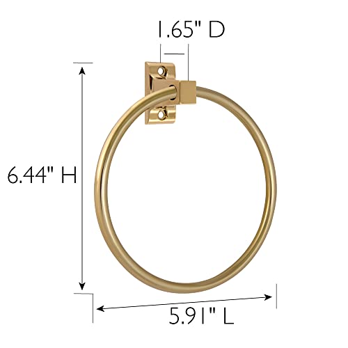 Image of Design House 533349 Millbridge Classic Towel Ring for Bathroom Polished Brass