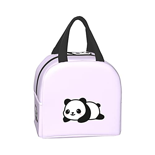 Carati Panda Purple Lunch Bags,Insulated Lunch Box For Woman,Reusable Tote Cooler Bag For Shopping Picnic Travel #TOP2