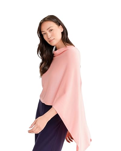 Caroline Grace by Alashan Lightweight & Super Soft Cashmere Blend Poncho - Great Gift Item - One Size (Guava/Pink)4