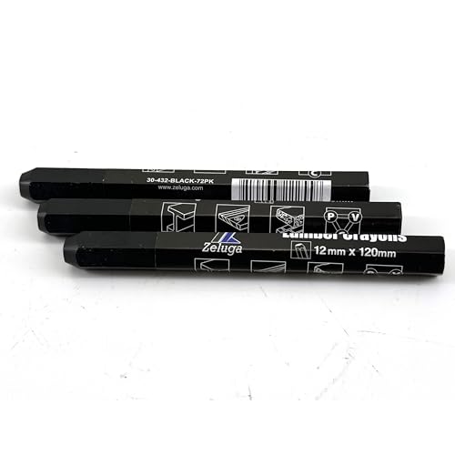 Zeluga 4.7in. x 0.47in. Hex Shape Industrial Lumber Marking Crayons for Clear and Permanent Markings, Black 72 Pack by Zeluga - Image 2