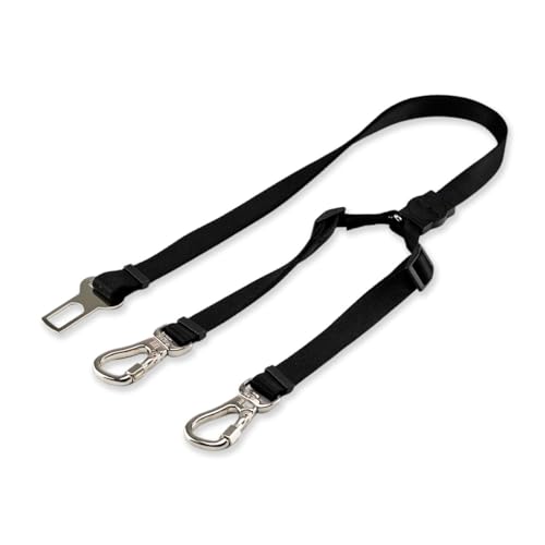 Cinto de Segurança Duplo para Cachorros Classic Black Dog Trip Brasil
