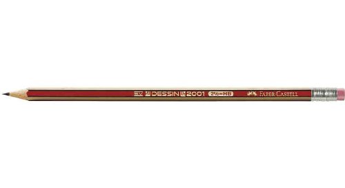 Image of Faber-Castell Dessin 2001 HB Pencil 2 mm Tip Eraser Pencils in pack of 3aa