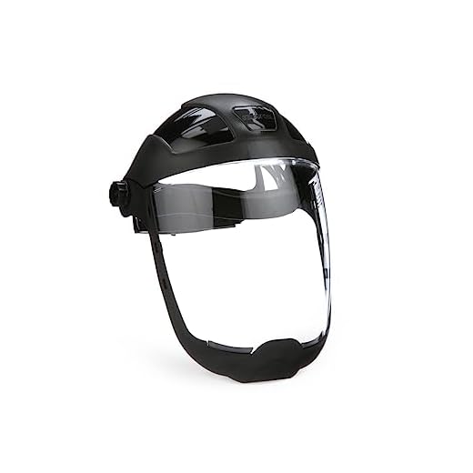 Sellstrom Face Shield Safety Mask, Clear, Polycarbonate Anti-Fog Window, UV-Blocking, Lightweight, Ratchet Suspension Headgear, ANSI Z87.1, Unisex, S32210