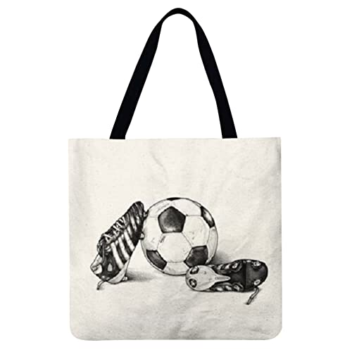 SoeHong Sac de courses à bandoulière imprimé chaussures de football pour femme Grande capacité 40 x 40 cm Cover
